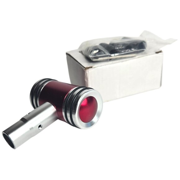 Aluminum Red & Silver Shift Knob with 3 Inserts - Picture 1 of 4